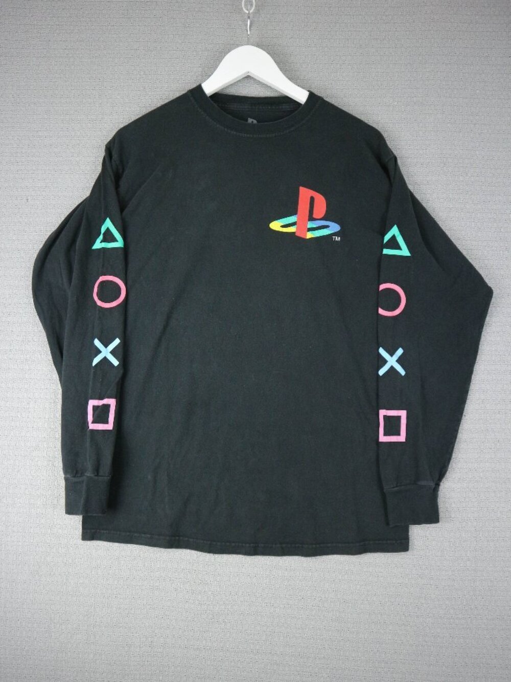 Playstation Logo Sony Cotton Longsleeve Mens Medium Black